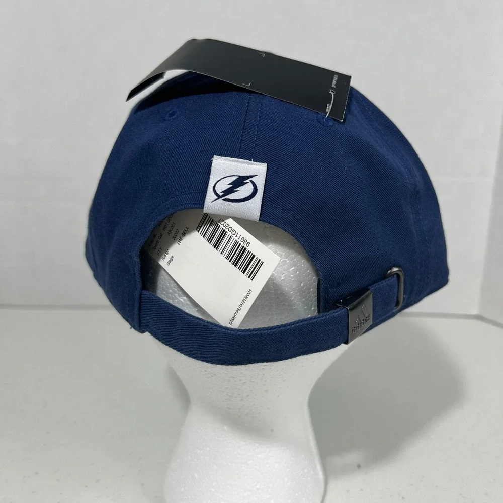 Adidas NHL Tampa Bay Lightning TBL Blue Cotton‎ Slouch Adjustable Hat NEW